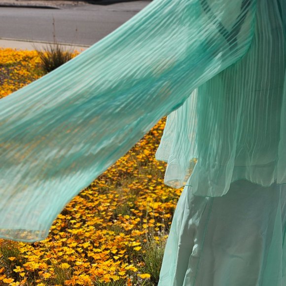 Vintage Green Occasion Dress by Rona New York - Picture 3 of 5